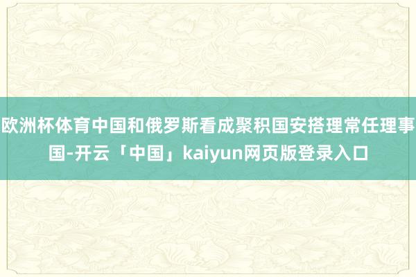 欧洲杯体育中国和俄罗斯看成聚积国安搭理常任理事国-开云「中国」kaiyun网页版登录入口