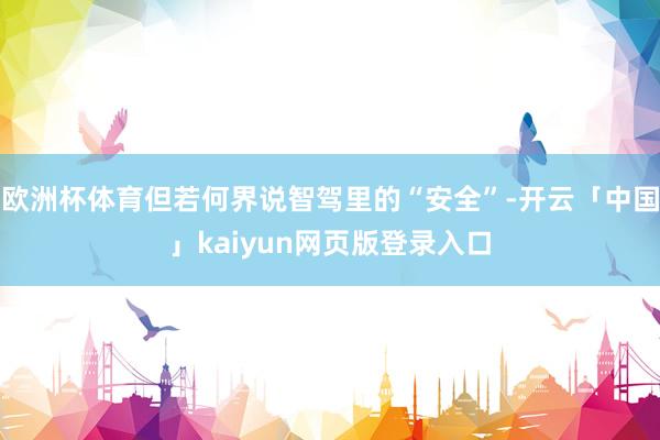 欧洲杯体育但若何界说智驾里的“安全”-开云「中国」kaiyun网页版登录入口