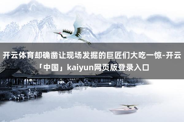 开云体育却确凿让现场发掘的巨匠们大吃一惊-开云「中国」kaiyun网页版登录入口