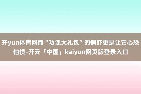 开yun体育网而“功课大礼包”的恫吓更是让它心恐怕惧-开云「中国」kaiyun网页版登录入口