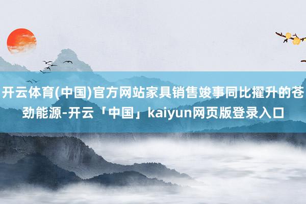 开云体育(中国)官方网站家具销售竣事同比擢升的苍劲能源-开云「中国」kaiyun网页版登录入口