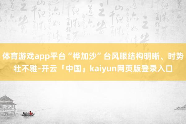 体育游戏app平台“桦加沙”台风眼结构明晰、时势壮不雅-开云「中国」kaiyun网页版登录入口