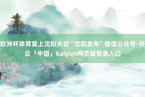 欧洲杯体育爱上沈阳关切“沈阳发布”微信公众号-开云「中国」kaiyun网页版登录入口