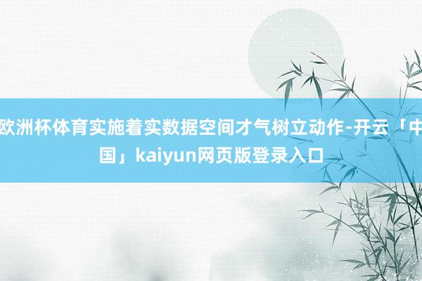 欧洲杯体育实施着实数据空间才气树立动作-开云「中国」kaiyun网页版登录入口