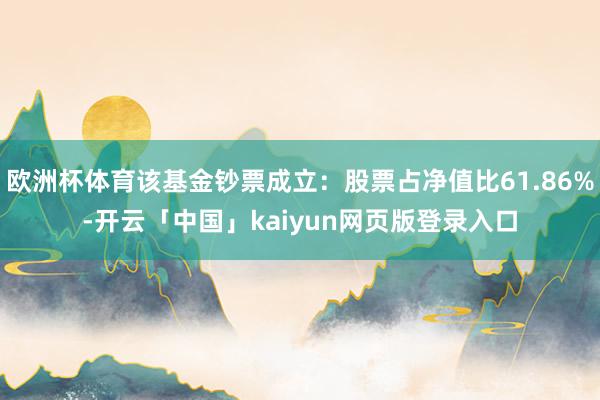 欧洲杯体育该基金钞票成立:股票占净值比61.86%-开云「中国」kaiyun网页版登录入口