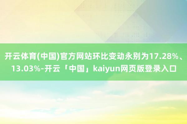 开云体育(中国)官方网站环比变动永别为17.28%、13.03%-开云「中国」kaiyun网页版登录入口