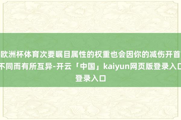 欧洲杯体育次要瞩目属性的权重也会因你的减伤开首不同而有所互异-开云「中国」kaiyun网页版登录入口