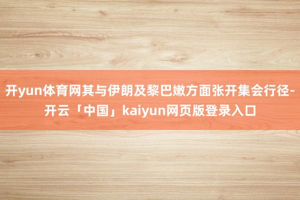 开yun体育网其与伊朗及黎巴嫩方面张开集会行径-开云「中国」kaiyun网页版登录入口