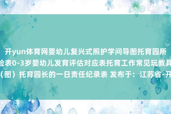 开yun体育网婴幼儿复兴式照护学问导图托育园所午睡巡检条目15条+巡检表0-3岁婴幼儿发育评估对应表托育工作常见玩教具配备（图）托育园长的一日责任纪录表 发布于：江苏省-开云「中国」kaiyun网页版登录入口